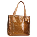 LOUIS VUITTON Monogram Vernis Houston Hand Bag Bronze M91122 LV Auth mr1617V-1