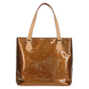 LOUIS VUITTON Monogram Vernis Houston Hand Bag Bronze M91122 LV Auth mr1617V-13