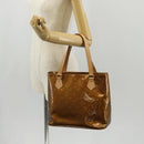 LOUIS VUITTON Monogram Vernis Houston Hand Bag Bronze M91122 LV Auth mr1617V-26
