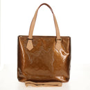 LOUIS VUITTON Monogram Vernis Houston Hand Bag Bronze M91122 LV Auth mr1617V-12