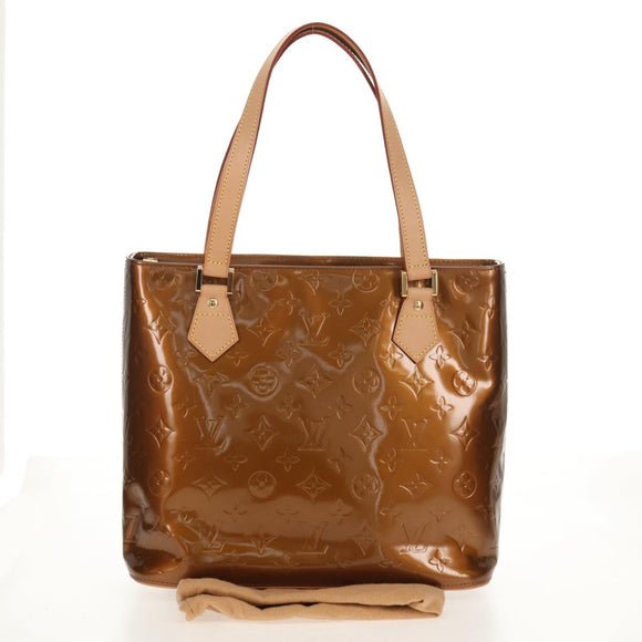 LOUIS VUITTON Monogram Vernis Houston Hand Bag Bronze M91122 LV Auth mr1617V