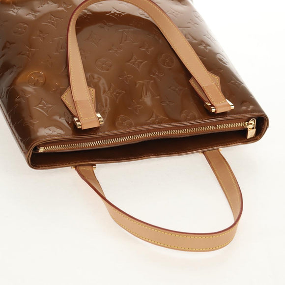 LOUIS VUITTON Monogram Vernis Houston Hand Bag Bronze M91122 LV Auth mr1617V