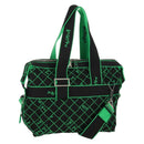 BOTTEGA VENETA Hand Bag Canvas 2way Green Black Silver Auth mr1618M-1