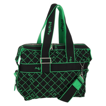 BOTTEGA VENETA Hand Bag Canvas 2way Green Black Silver Auth mr1618M