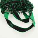 BOTTEGA VENETA Hand Bag Canvas 2way Green Black Silver Auth mr1618M-10