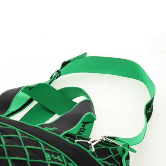 BOTTEGA VENETA Hand Bag Canvas 2way Green Black Silver Auth mr1618M