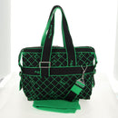 BOTTEGA VENETA Hand Bag Canvas 2way Green Black Silver Auth mr1618M-31