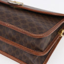 CELINE Macadam Canvas Shoulder Bag PVC Leather Brown Gold Auth mr1621-9