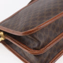 CELINE Macadam Canvas Shoulder Bag PVC Leather Brown Gold Auth mr1621-16