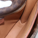 CELINE Macadam Canvas Shoulder Bag PVC Leather Brown Gold Auth mr1621-20