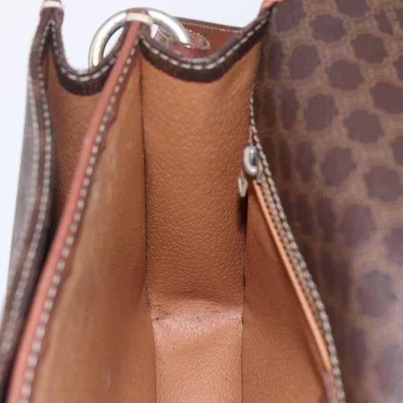 CELINE Macadam Canvas Shoulder Bag PVC Leather Brown Gold Auth mr1621