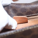 CELINE Macadam Canvas Shoulder Bag PVC Leather Brown Gold Auth mr1621-12