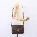 CELINE Macadam Canvas Shoulder Bag PVC Leather Brown Gold Auth mr1621-24