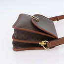 CELINE Macadam Canvas Shoulder Bag PVC Leather Brown Gold Auth mr1621-4