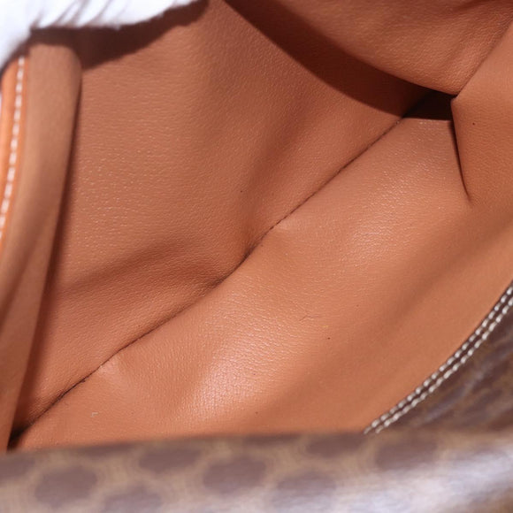 CELINE Macadam Canvas Shoulder Bag PVC Leather Brown Gold Auth mr1622