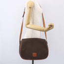 CELINE Macadam Canvas Shoulder Bag PVC Leather Brown Gold Auth mr1622-22