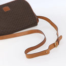 CELINE Macadam Canvas Shoulder Bag PVC Leather Brown Gold Auth mr1622-7