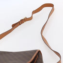 CELINE Macadam Canvas Shoulder Bag PVC Leather Brown Gold Auth mr1622-8