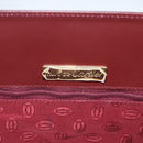 CARTIER Tote Bag Leather Bordeaux Gold Auth mr1623-11