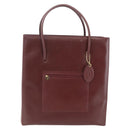 CARTIER Tote Bag Leather Bordeaux Gold Auth mr1623-13