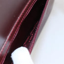 CARTIER Tote Bag Leather Bordeaux Gold Auth mr1623-22
