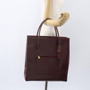 CARTIER Tote Bag Leather Bordeaux Gold Auth mr1623-23
