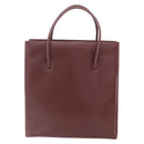 CARTIER Tote Bag Leather Bordeaux Gold Auth mr1623-2