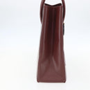 CARTIER Tote Bag Leather Bordeaux Gold Auth mr1623-3