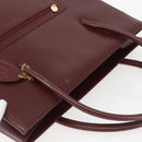 CARTIER Tote Bag Leather Bordeaux Gold Auth mr1623-6