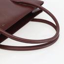 CARTIER Tote Bag Leather Bordeaux Gold Auth mr1623-7