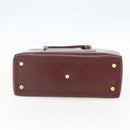 CARTIER Tote Bag Leather Bordeaux Gold Auth mr1623-5