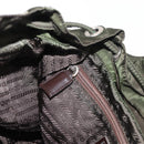 PRADA Backpack Nylon Khaki Silver Auth mr1625-26