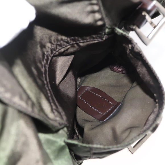 PRADA Backpack Nylon Khaki Silver Auth mr1625