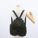 PRADA Backpack Nylon Khaki Silver Auth mr1625-29