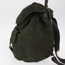 PRADA Backpack Nylon Khaki Silver Auth mr1625-3