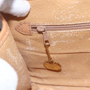 CELINE Macadam Canvas Clutch Bag PVC Leather Brown Gold Auth mr1627-9