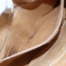 CELINE Macadam Canvas Clutch Bag PVC Leather Brown Gold Auth mr1627-20