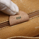 CELINE Macadam Canvas Clutch Bag PVC Leather Brown Gold Auth mr1627-12