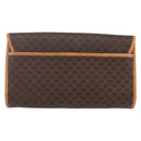 CELINE Macadam Canvas Clutch Bag PVC Leather Brown Gold Auth mr1627-2