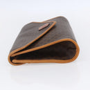 CELINE Macadam Canvas Clutch Bag PVC Leather Brown Gold Auth mr1627-3
