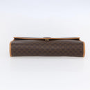 CELINE Macadam Canvas Clutch Bag PVC Leather Brown Gold Auth mr1627-6
