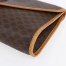 CELINE Macadam Canvas Clutch Bag PVC Leather Brown Gold Auth mr1627-7