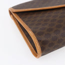 CELINE Macadam Canvas Clutch Bag PVC Leather Brown Gold Auth mr1627-14