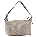 CELINE C Macadam Canvas Accessory Pouch Beige Silver Auth mr1628-1