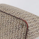 CELINE C Macadam Canvas Accessory Pouch Beige Silver Auth mr1628-12