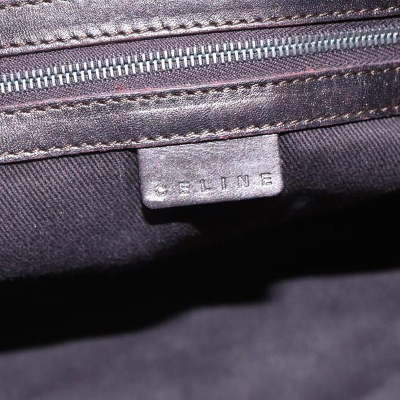 CELINE C Macadam Canvas Accessory Pouch Beige Silver Auth mr1628