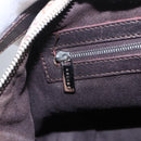 CELINE C Macadam Canvas Accessory Pouch Beige Silver Auth mr1628-16