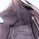 CELINE C Macadam Canvas Accessory Pouch Beige Silver Auth mr1628-19