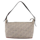 CELINE C Macadam Canvas Accessory Pouch Beige Silver Auth mr1628-2