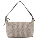 CELINE C Macadam Canvas Accessory Pouch Beige Silver Auth mr1628-3